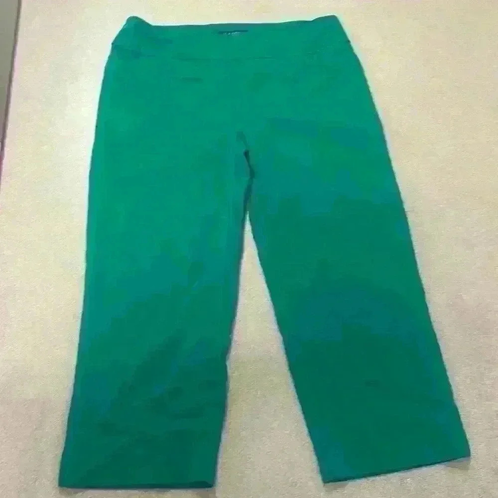 Zac & Rachel Women's Pull-on Slim Leg Crop Pant , Green, size 6